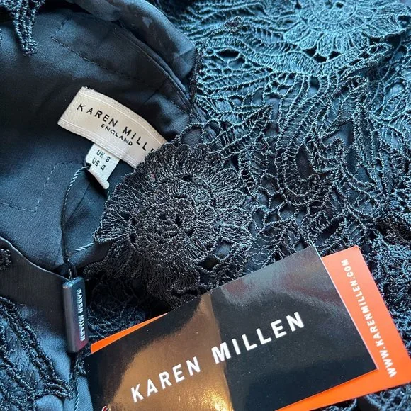 💸SOLD💸 Karen Millen floral applique pencil dress US4 - Picture 6 of 7